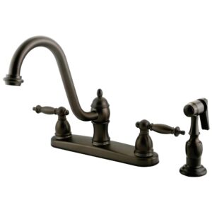 kingston brass kb3115tlbs templeton 8-inch kitchen faucet with brass sprayer, oil rubbed bronze