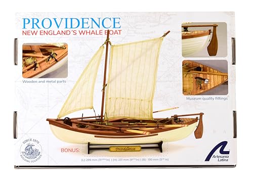 Artesanía Latina – Wooden Ship Model Kit – New England Whaling Ship, Providence – Model 19018, 1:25 Scale – Models to Assemble – Initiation Level