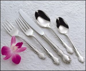 oneida dover 5pc place setting set, oneida stainless steel flatware