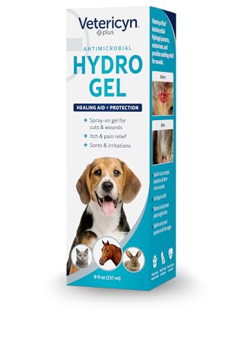 Vetericyn Plus Dog Wound Care Hydrogel Spray | Healing Aid and Wound Protectant, Sprayable Gel to Relieve Dog Itchy Skin, Safe for All Animals. 8 Ounces