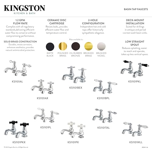 Kingston Brass KS1101PL Heritage Basin Tap Faucet, Polished Chrome