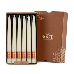 Root Candles 7917 Unscented Smooth Hand-Dipped 9-Inch Taper Candle, 12-Count, Ivory