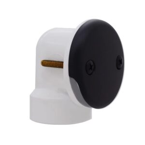 Westbrass 597244-62 White 1-1/2" Tubular Pull & Drain Bath Waste Drain Kit with 2-Hole Overflow Faceplate, Matte Black