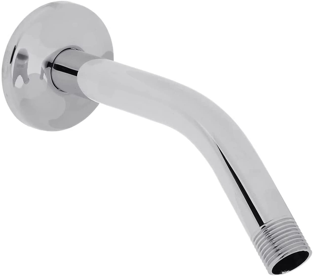 Westbrass D301-1-26 1/2" IPS x 8" Wall Mount Shower Arm with Sure Grip Flange, 1-Pack, Polished Chrome