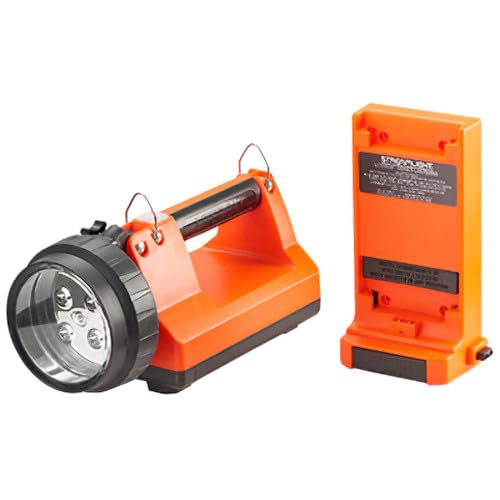 Streamlight 45807 E-Flood LiteBox 615-Lumen Rechargeable Flood Beam Lantern with Power Failure Lighting System, AC/DC Charging, Heavy Duty Shoulder Strap, and Mounting Rack, Orange