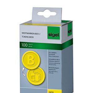 Sigel WM004 Tokens Beer, Yellow, Ø 0.98 inch, 100 pcs.