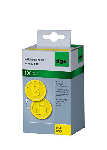 Sigel WM004 Tokens Beer, Yellow, Ø 0.98 inch, 100 pcs.