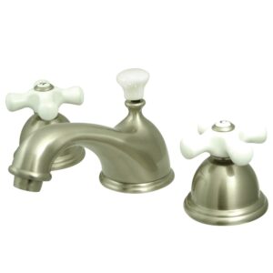 elements of design es3968px chicago 2-handle 8" to 16" widespread lavatory faucet with brass pop-up, 6-1/2", brushed nickel