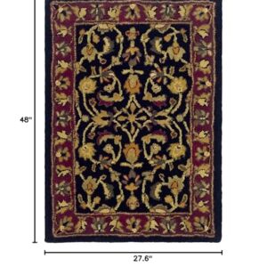 SAFAVIEH Heritage Collection Accent Rug - 2'3" x 4', Black & Red, Handmade Traditional Oriental Wool, Ideal for High Traffic Areas in Entryway, Living Room, Bedroom (HG953A)