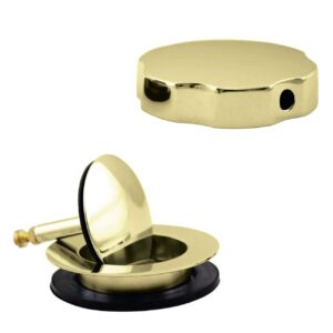 Westbrass D50P45-01 45" Cable Drive Standard Bath Drain Trim Kit with Rotary Overflow Cover Knob, Pop-Up Stopper and SCH. 40 PVC Fittings, Polished Brass