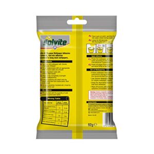 Solvite All-Purpose Wallpaper Adhesive, Reliable Adhesive for Wallpaper, All-Purpose Adhesive with Long-Lasting Results, Wallpaper Paste Hangs up to 5 Rolls (1x92 g Sachet)