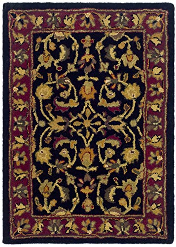 SAFAVIEH Heritage Collection Accent Rug - 2'3" x 4', Black & Red, Handmade Traditional Oriental Wool, Ideal for High Traffic Areas in Entryway, Living Room, Bedroom (HG953A)