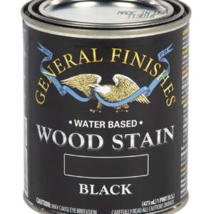 General Finishes Water Based Wood Stain, 1 Pint, Black