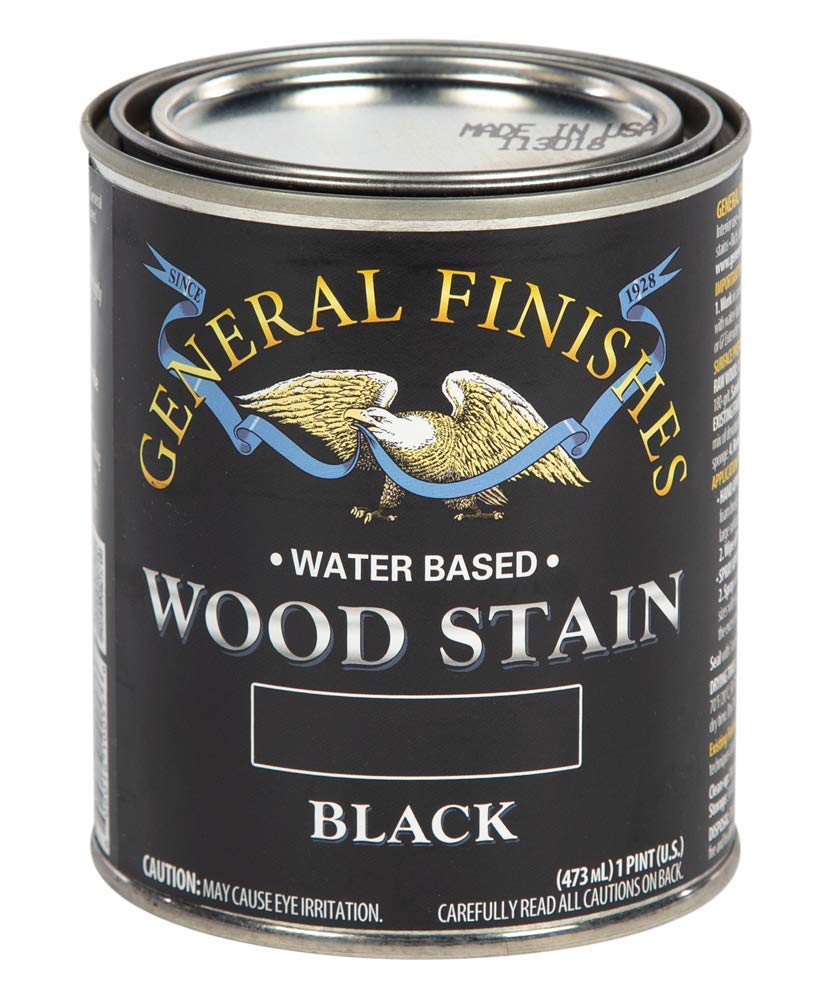 General Finishes Water Based Wood Stain, 1 Pint, Black