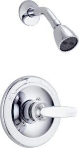 delta faucet foundations chrome shower faucet set with 2-spray chrome shower head, shower trim kit, shower faucet sets complete, chrome bt13210 (valve not included)