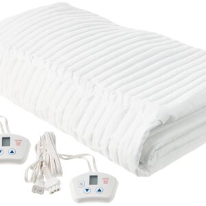 Electrowarmth M60Fld Queen Two Controls Heated Mattress Pad, 60-Inch by 80-Inch, White, Queen-Standard-Dual