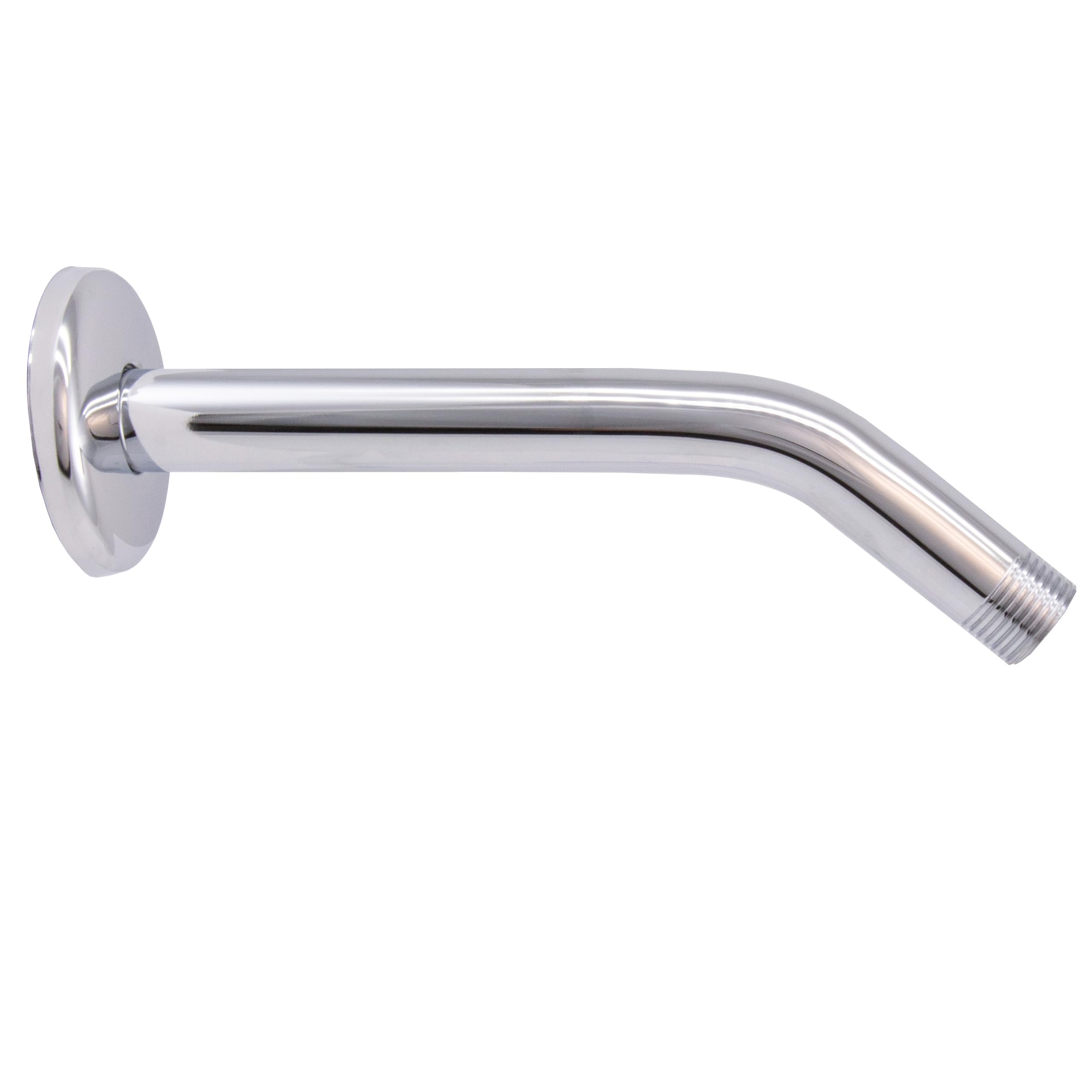 Westbrass D301-1-26 1/2" IPS x 8" Wall Mount Shower Arm with Sure Grip Flange, 1-Pack, Polished Chrome