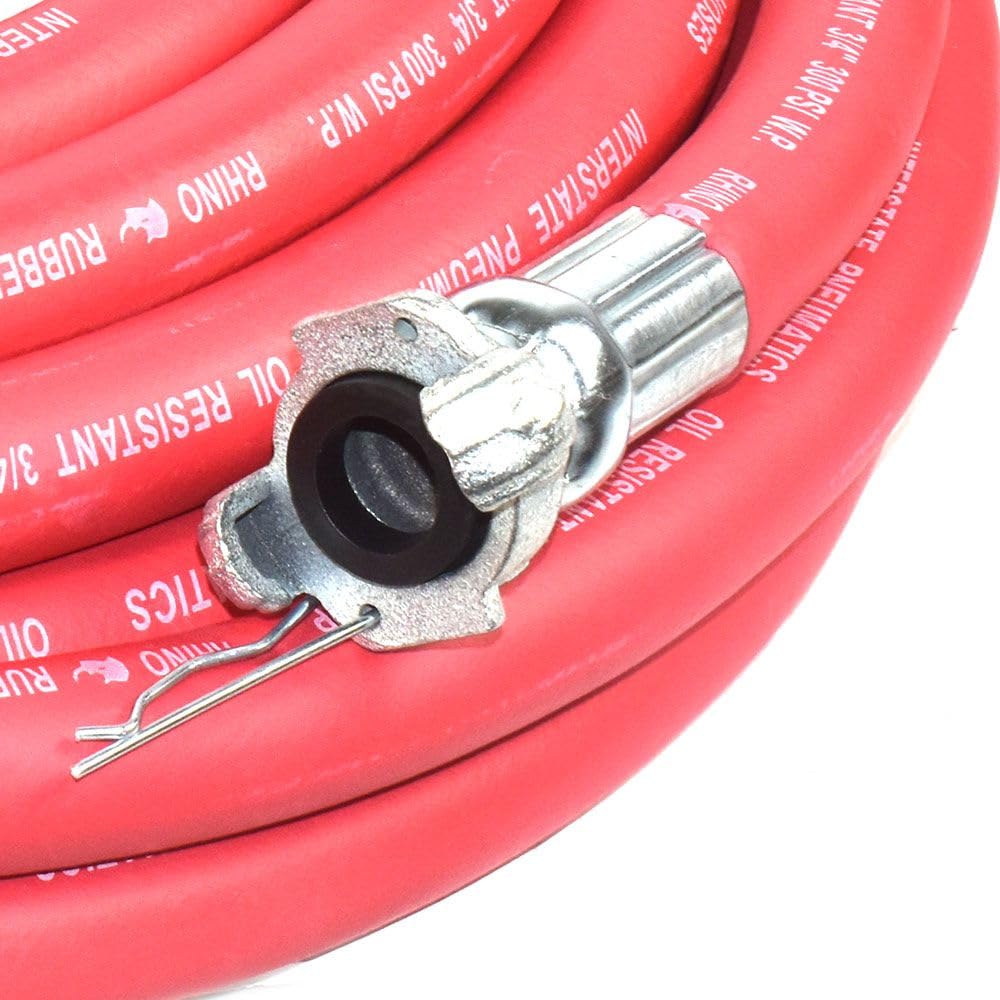 Interstate Pneumatics HJ19-050E Jack Hammer Red Rubber Hose 3/4 Inch x 50 Feet 300 PSI