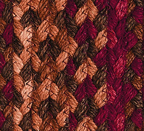 IHF Home Decor | Cinnamon Premium Braided Collection | Primitive, Rustic, Farmhouse| Jute/Cotton | 30 Days Risk Free | Accent Rug/Door Mat | Wine, Natural and Shade of Browns | 36"x60" Rectangle