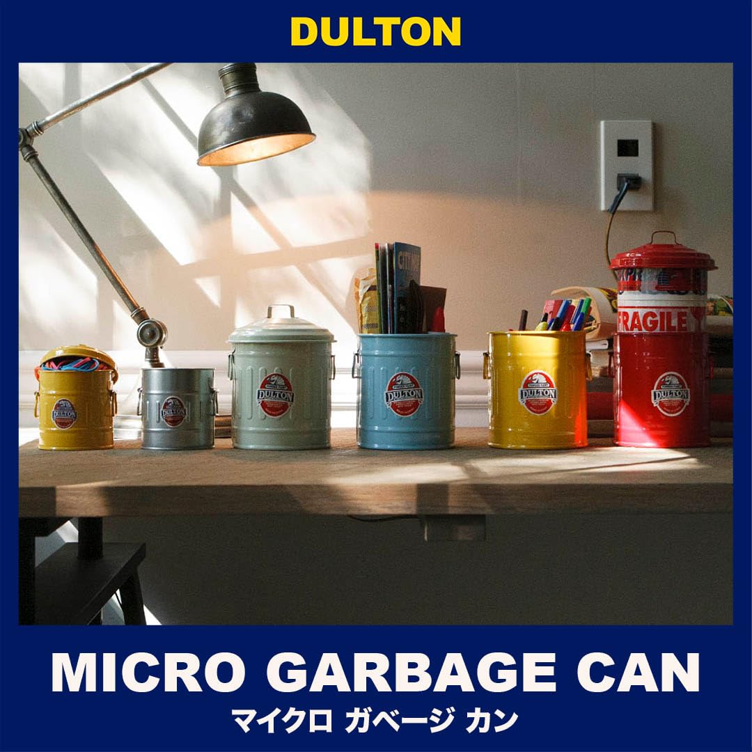 Dulton 100-244RD Micro Garbage Can, Red, Tickling for Adults and Children, Extra Small Size Garbage Can, with Tabletop Lid, Tin Can, Height 4.3 inches (110 mm), Diameter 3.5 inches (90 mm)