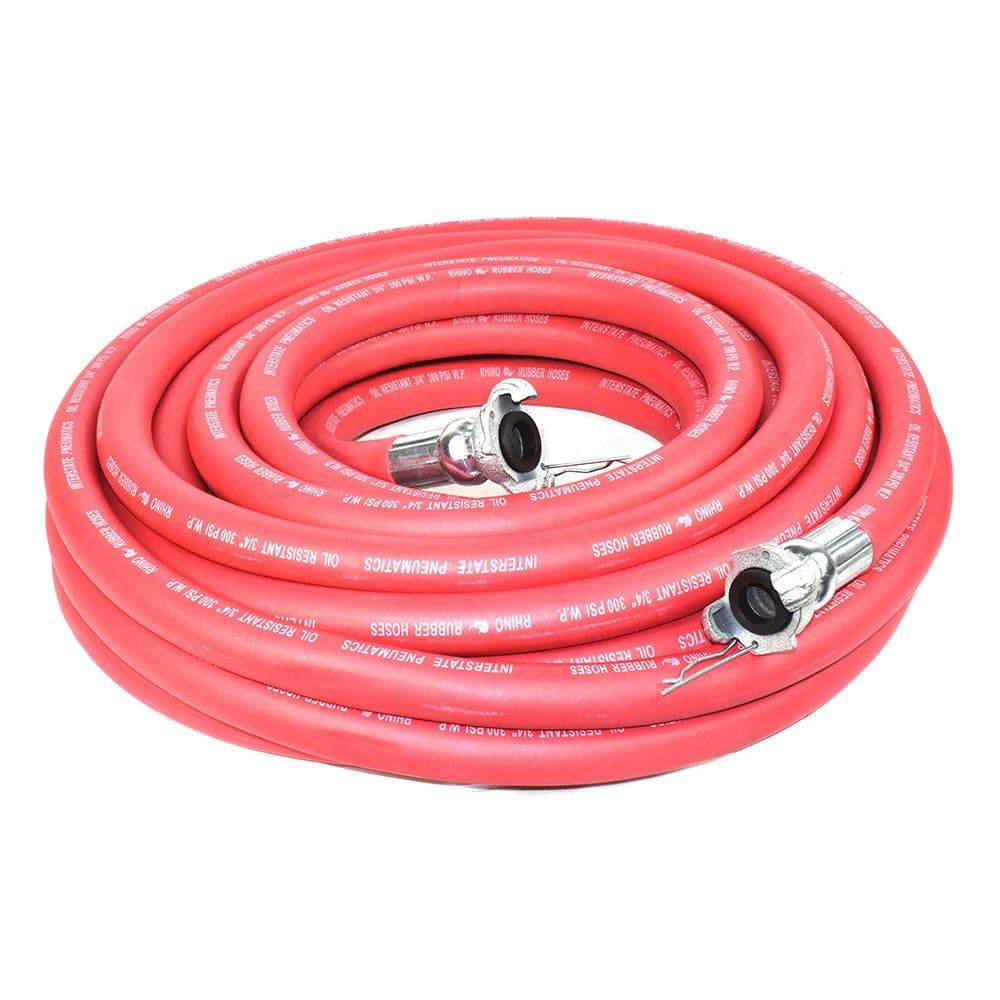 Interstate Pneumatics HJ19-050E Jack Hammer Red Rubber Hose 3/4 Inch x 50 Feet 300 PSI