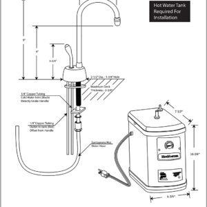 Westbrass D271H-12 Velosah 9" 1-Handle Dispenser Faucet Hot Water, Thermostatic Tank, Oil Rubbed Bronze