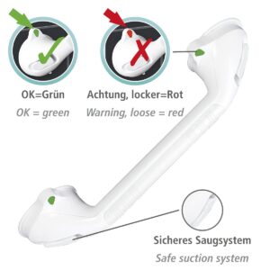 WENKO Wall Grip Secura White 59 cm-with Indicator, 8.5 x 42 x 11.5 cm