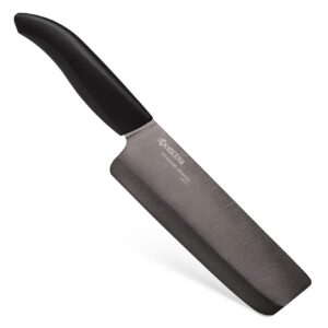 kyocera revolution kitchen knife, 6-inch nakiri vegetable cleaver, black