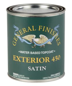 general finishes exterior 450 water based topcoat, 1 quart, satin