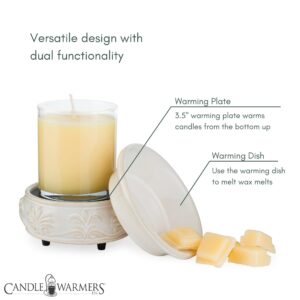 Candle Warmers Etc 2-In-1 Candle and Fragrance Warmer For Warming Scented Candles or Wax Melts and Tarts With To Freshen Room, Sandstone