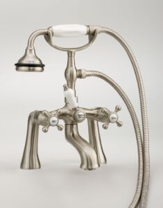 cheviot chrome 3-handle bathtub and shower faucet with single function showerhead