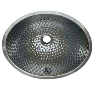 whitehaus wh608abm-poss oval ball pein 16-inch hammered textured undermount lavatory basin with overflow