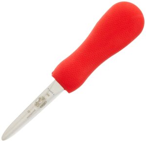 victorinox oyster knife 3-inch narrow boston style blade, red supergrip handle