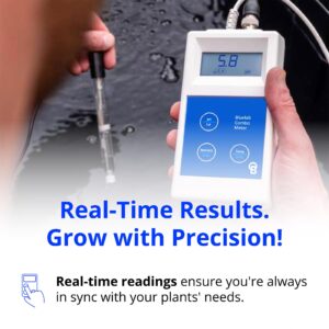 Bluelab Combo Meter for pH, Temperature & Conductivity in Water - Easy Calibration, Digital EC/TDS/PPM Tester for Hydroponics & Indoor Plants (METCOM)