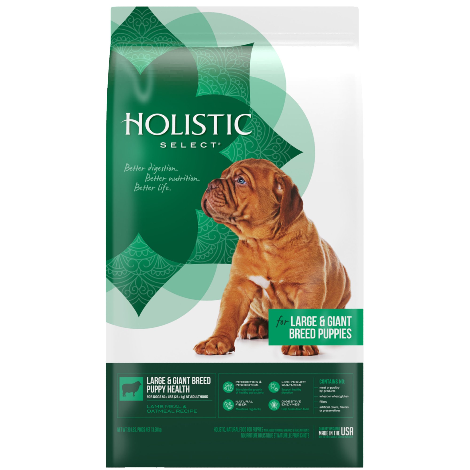 Holistic Select Natural Dry Dog Food, Large & Giant Breed Puppy Recipe, 30-Pound Bag