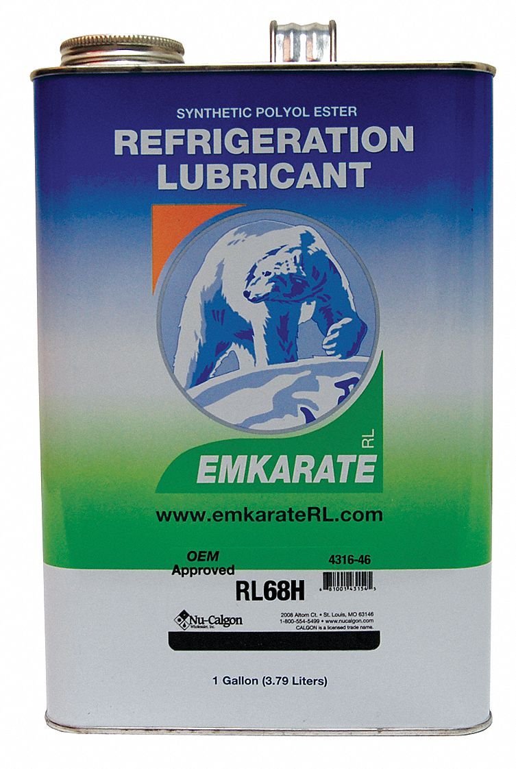 Nu-Calgon 4316-44 Emkarate RL68H Polyol Ester Refrigeration Lubricant, 1 quart, 300 SUS Viscosity