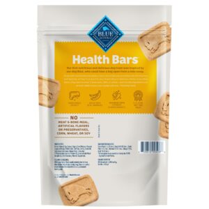 Blue Buffalo Health Bars Crunchy Dog Biscuits, Oven-baked Dog Treats Made with Natural Ingredients, Bananas & Yogurt, 16-oz Bag