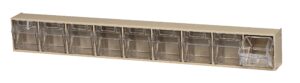 quantum storage systems tip out qtb309iv solid part organizer ivory bins 3" l x 24" w x 4" h