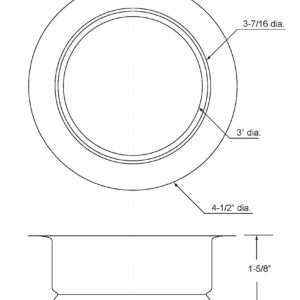 Westbrass D208-20 4-1/4" Standard Kitchen Sink Waste Disposal Flange, 1-Pack, Stainless Steel