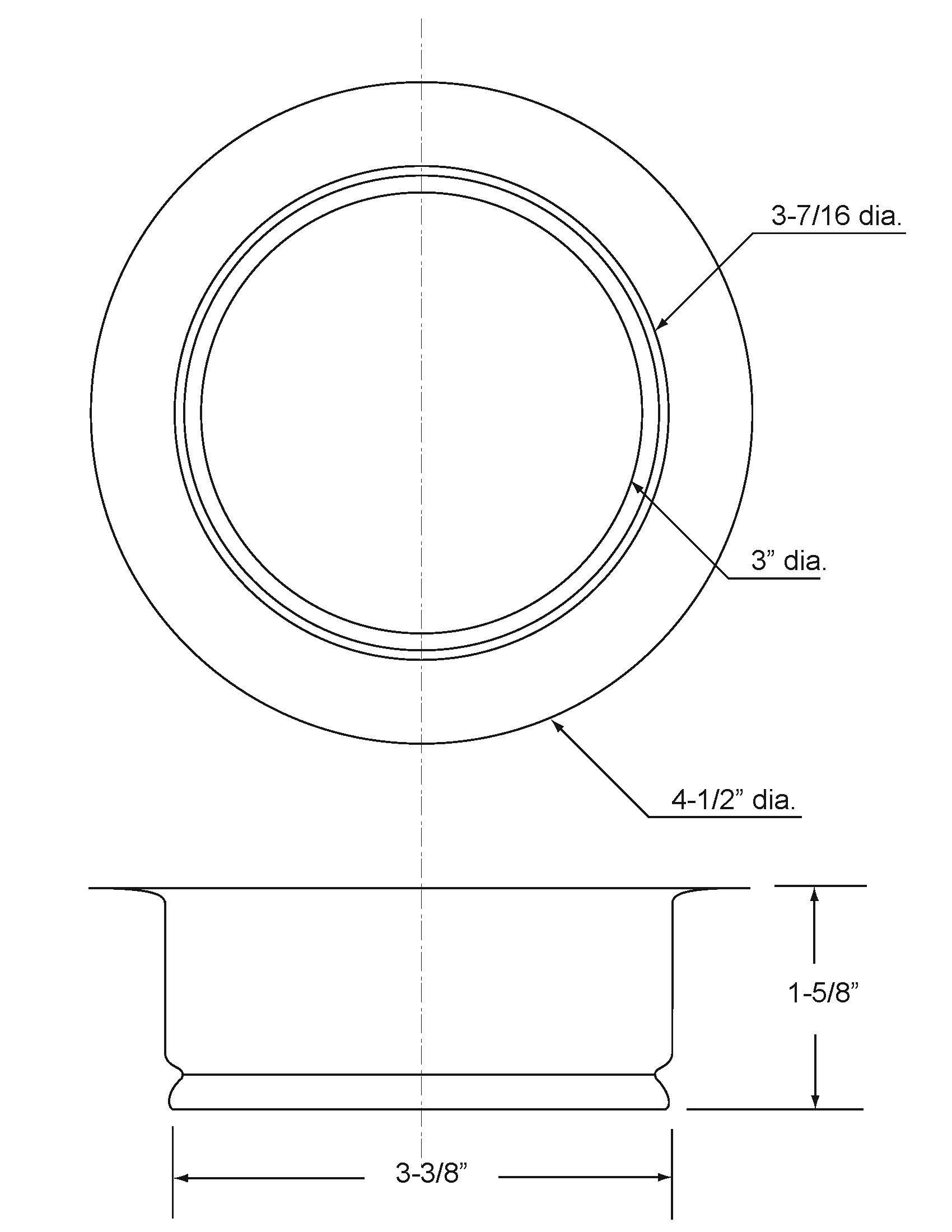 Westbrass D208-20 4-1/4" Standard Kitchen Sink Waste Disposal Flange, 1-Pack, Stainless Steel