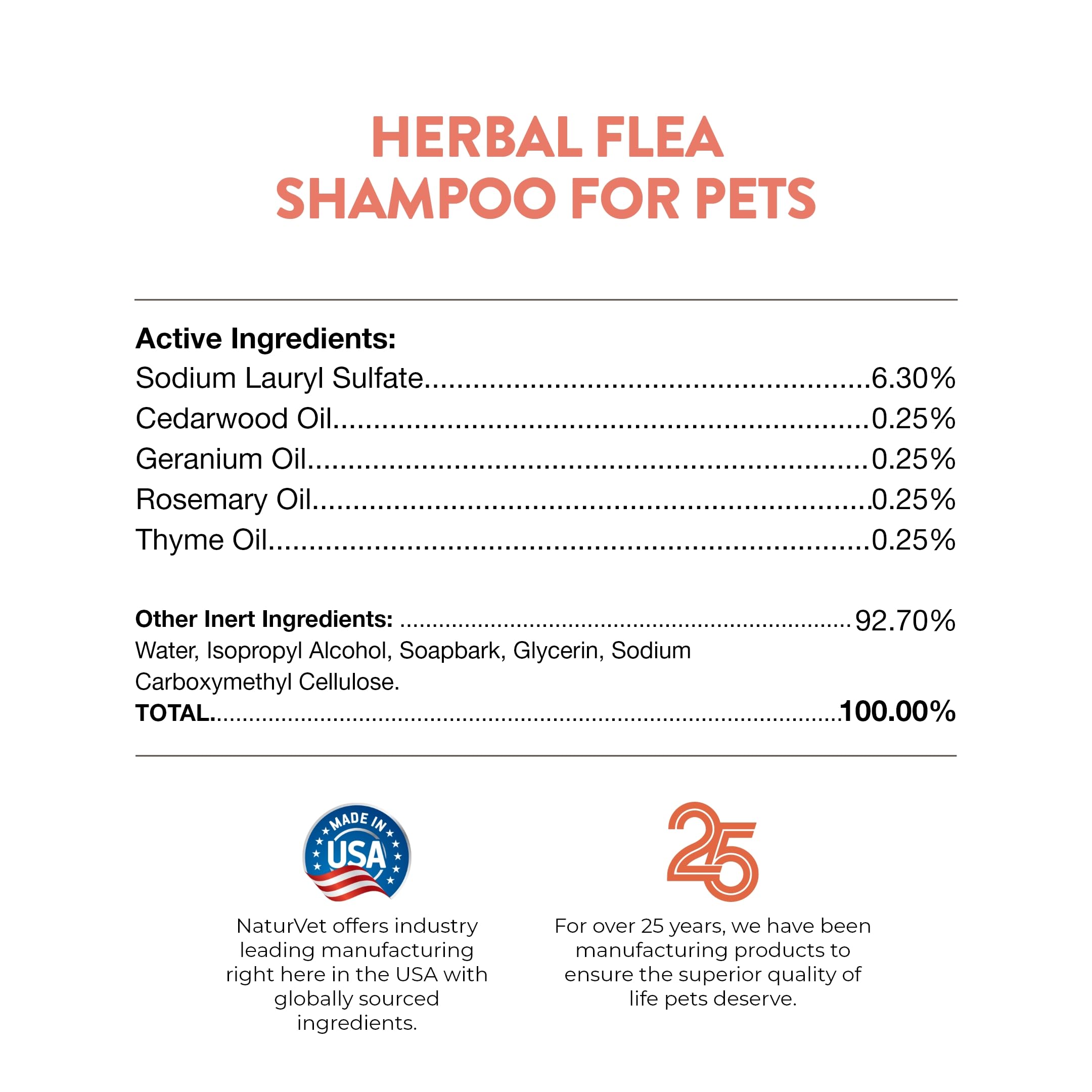 NaturVet Herbal Flea Pet Shampoo with Essential Oils – Helps Against Fleas, Insects – Deodorizing Dog Shampoo – Includes Rosemary, Cedarwood, Geranium, White Thyme Oils – 16 Oz.