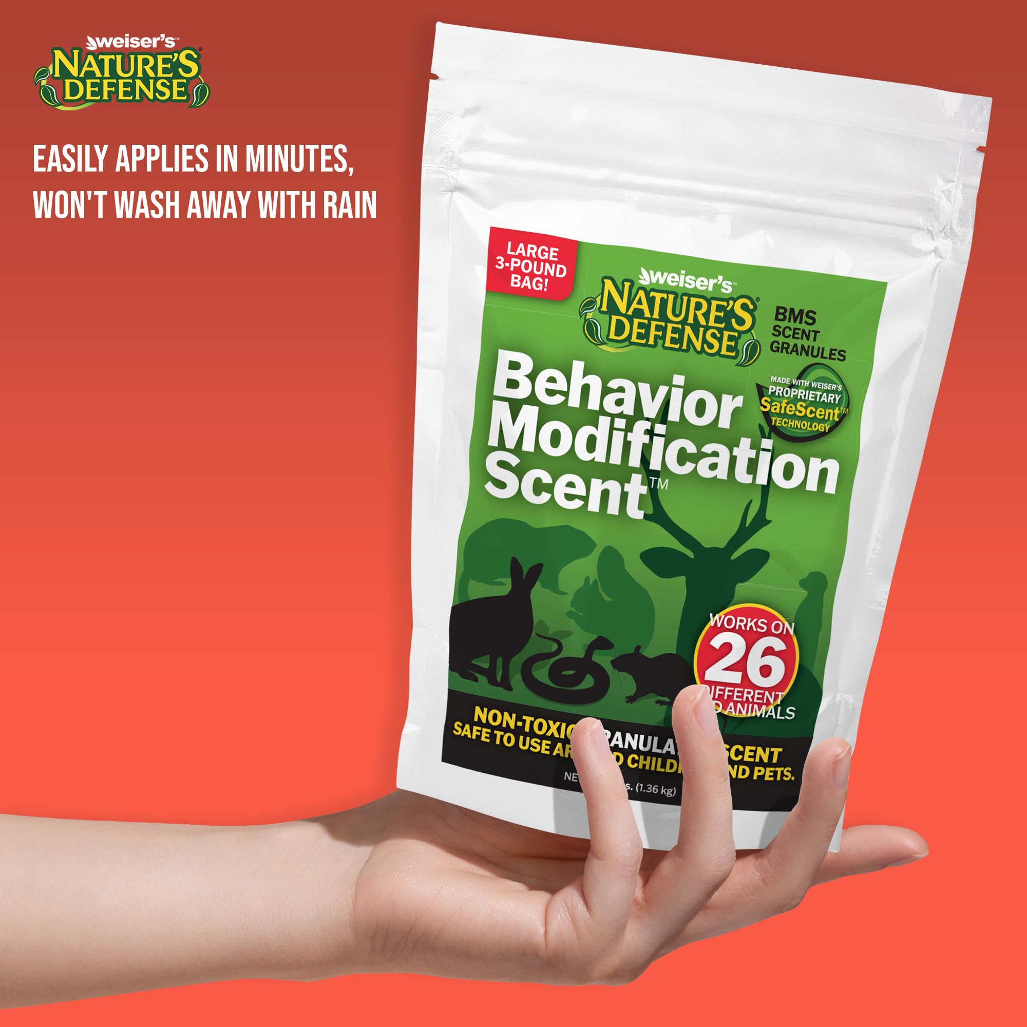 Nature's Defense Behavior Modification Scent (44 oz) - Animal Repellent Granular for Outdoor Use | Animal Repellent for Yard | Natural Yard and Outdoor Protection | Covers Up to 7,000 sq. ft.