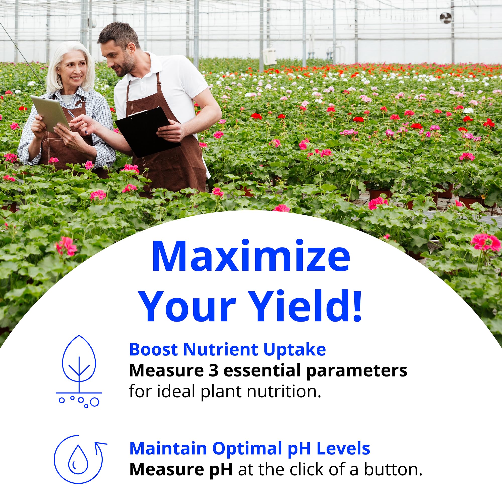 Bluelab Combo Meter for pH, Temperature & Conductivity in Water - Easy Calibration, Digital EC/TDS/PPM Tester for Hydroponics & Indoor Plants (METCOM)