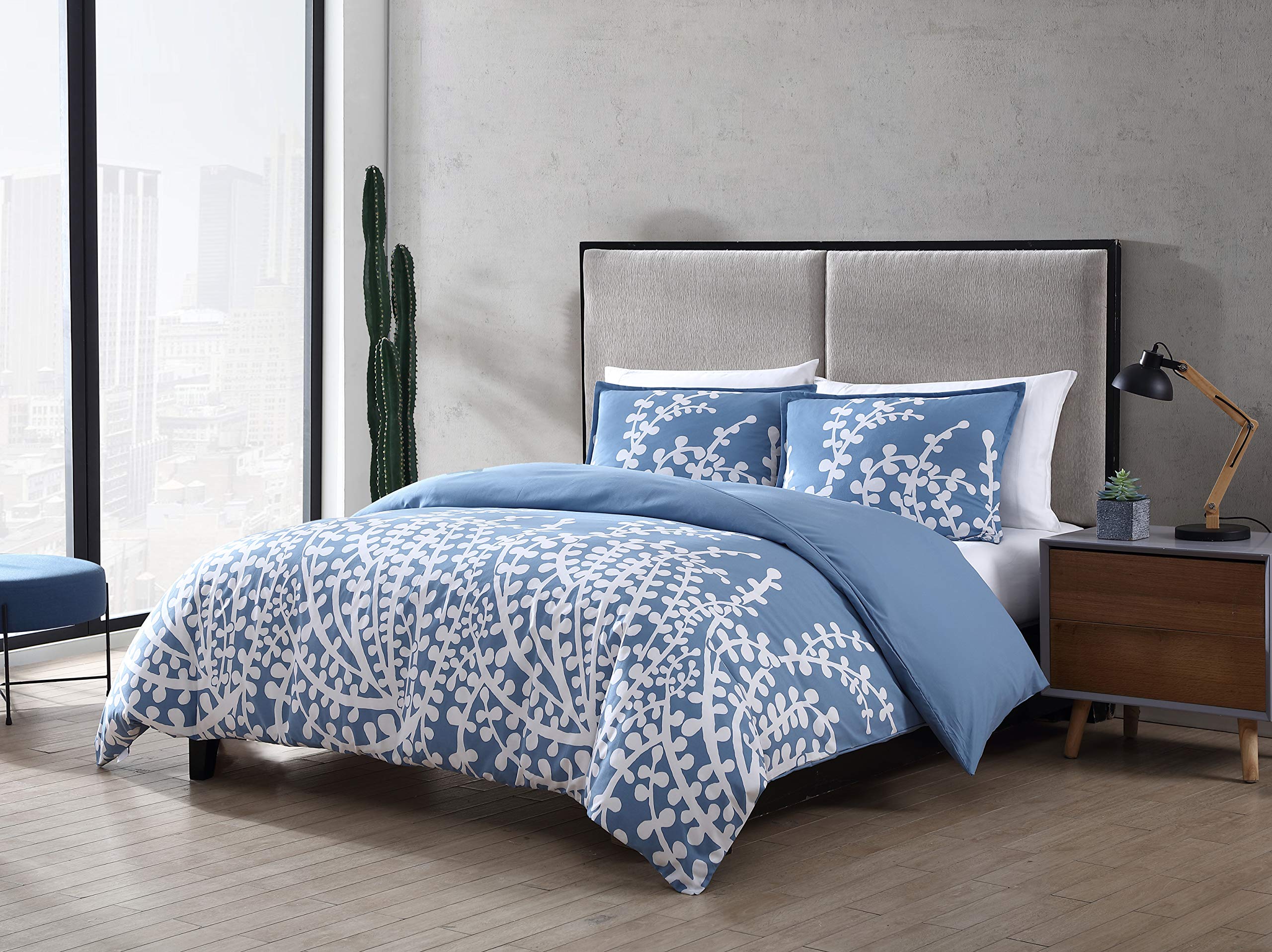 City Scene, Branches Collection, French Blue Duvet Set, King