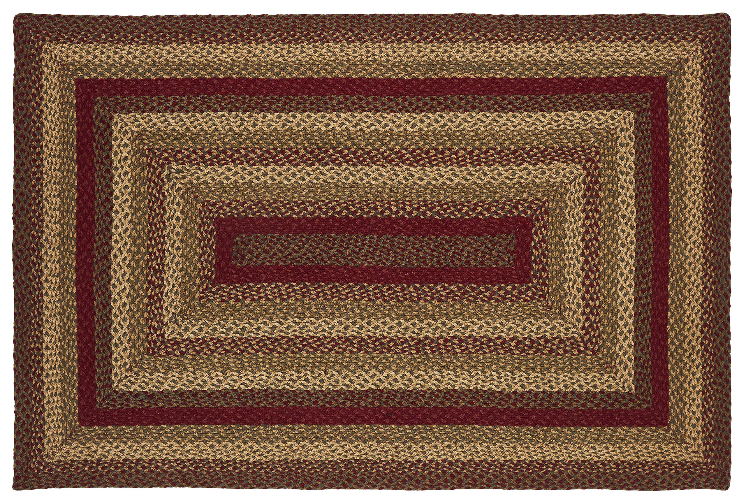 IHF Home Decor | Cinnamon Premium Braided Collection | Primitive, Rustic, Farmhouse| Jute/Cotton | 30 Days Risk Free | Accent Rug/Door Mat | Wine, Natural and Shade of Browns | 36"x60" Rectangle