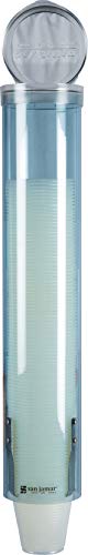 San Jamar Small Pull-Type Cup Dispenser Fits 3-4.5 Oz Cone Cups, 3-5 Oz Flat Cups with Flip Caps for Restaurants, Dining Halls, and Fast Food, Plastic, 16 Inches, Blue