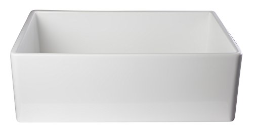 ALFI brand AB510 30-Inch Contemporary Smooth Fireclay Farmhouse Kitchen Sink, White