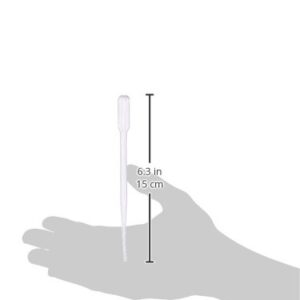 Globe Scientific 138020-500 LDPE General Purpose Transfer Pipet, Non-Sterile, 87mm Length, 1.7mL Capacity (Box of 500)