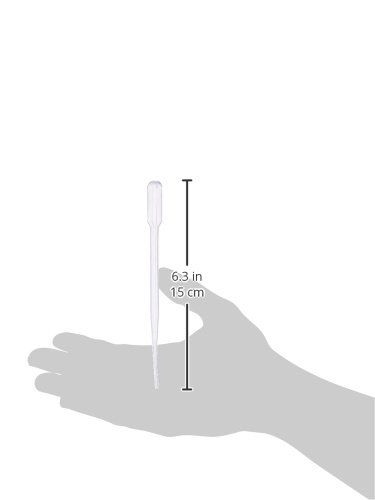 Globe Scientific 138020-500 LDPE General Purpose Transfer Pipet, Non-Sterile, 87mm Length, 1.7mL Capacity (Box of 500)