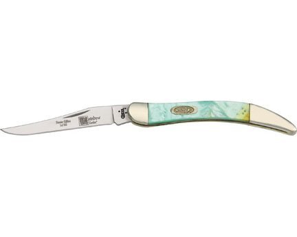 Case Cutlery 910096RB Case Rainbow Corelon Small Texas Toothpick Pocket Knife with Stainless Steel Blades in Green, Pink, Yellow, White Mixed Corelon